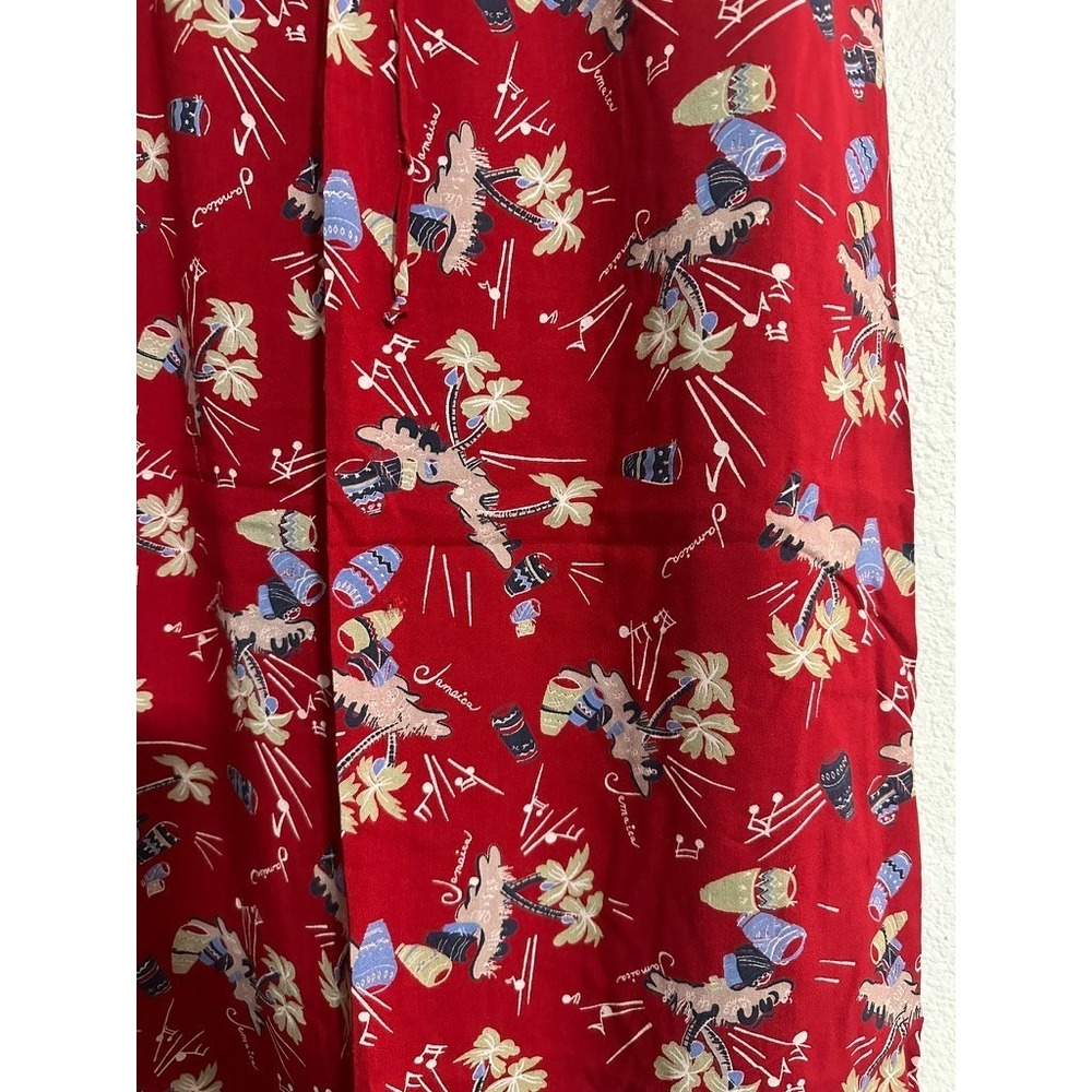 Vintage 2 Piece Set Medium‎ Skirt Long Sleeve Red Jamaica Island Life Vacation - Picture 7 of 12